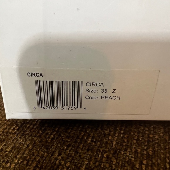 NIB Matiko Circa Peach Pointed Toe Slingback Wood Sphere Heel Shoes US 5 EU 35 - Picture 10 of 11